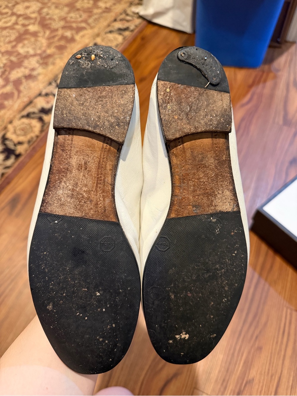 Gucci White Leather Horsebit Loafers - Picture 7 of 7
